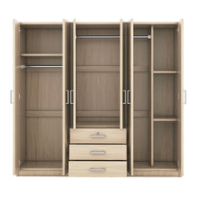 Load image into Gallery viewer, 6 Doors Wardrobe Storage For Bedroom, With Big Drawers
