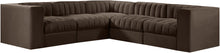 Load image into Gallery viewer, Rummi - Symmetrical Velvet Performance Fabric Upholstered 5 Piece Modular Sectional
