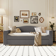 Load image into Gallery viewer, Upholstered Daybed With Storage Armrests, Trundle And Latest Integrated tooth Audio System
