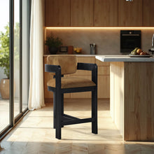 Load image into Gallery viewer, Sacha - Velvet Stool With Black Base

