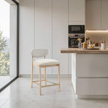 Load image into Gallery viewer, Riccio - Fabric Stool - Natural Frame
