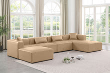 Load image into Gallery viewer, Cube - 6 Piece Modular Double Chaise Sectional - Tan
