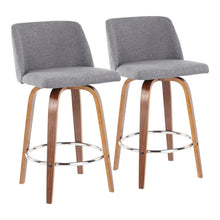 Load image into Gallery viewer, Toriano - Mid-Century Modern Fixed Height Counter Stool With Round Footrest (Set of 2)

