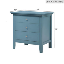 Load image into Gallery viewer, 3 Drawer Nightstand &amp; Dove Tailed Drawers
