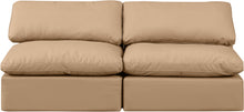 Load image into Gallery viewer, Indulge - Faux Leather 2 Piece Modular Armless Sofa - Tan
