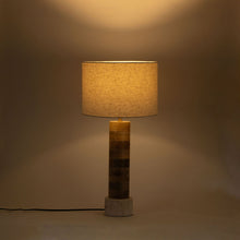 Load image into Gallery viewer, Orenda - Mango Wood Base And Linen Textured Fabric Shade Table Lamp - Travertine / Natural
