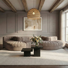 Load image into Gallery viewer, Rummi - Rounded Velvet Performance Fabric Upholstered 6 Piece Modular Sectional
