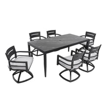 Load image into Gallery viewer, Modern Outdoor Patio Dining Set With Table And Chairs With Sunbrella Cushions
