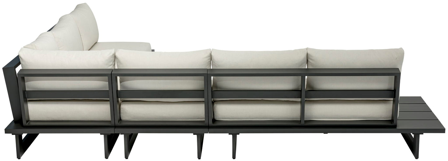 Maldives - 4 Piece Water Resistant Outdoor Patio Modular Sectional With Gray Base