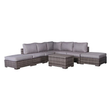 Load image into Gallery viewer, Outdoor 6 Person Wicker Seating Group With Cushions - Gray Mix
