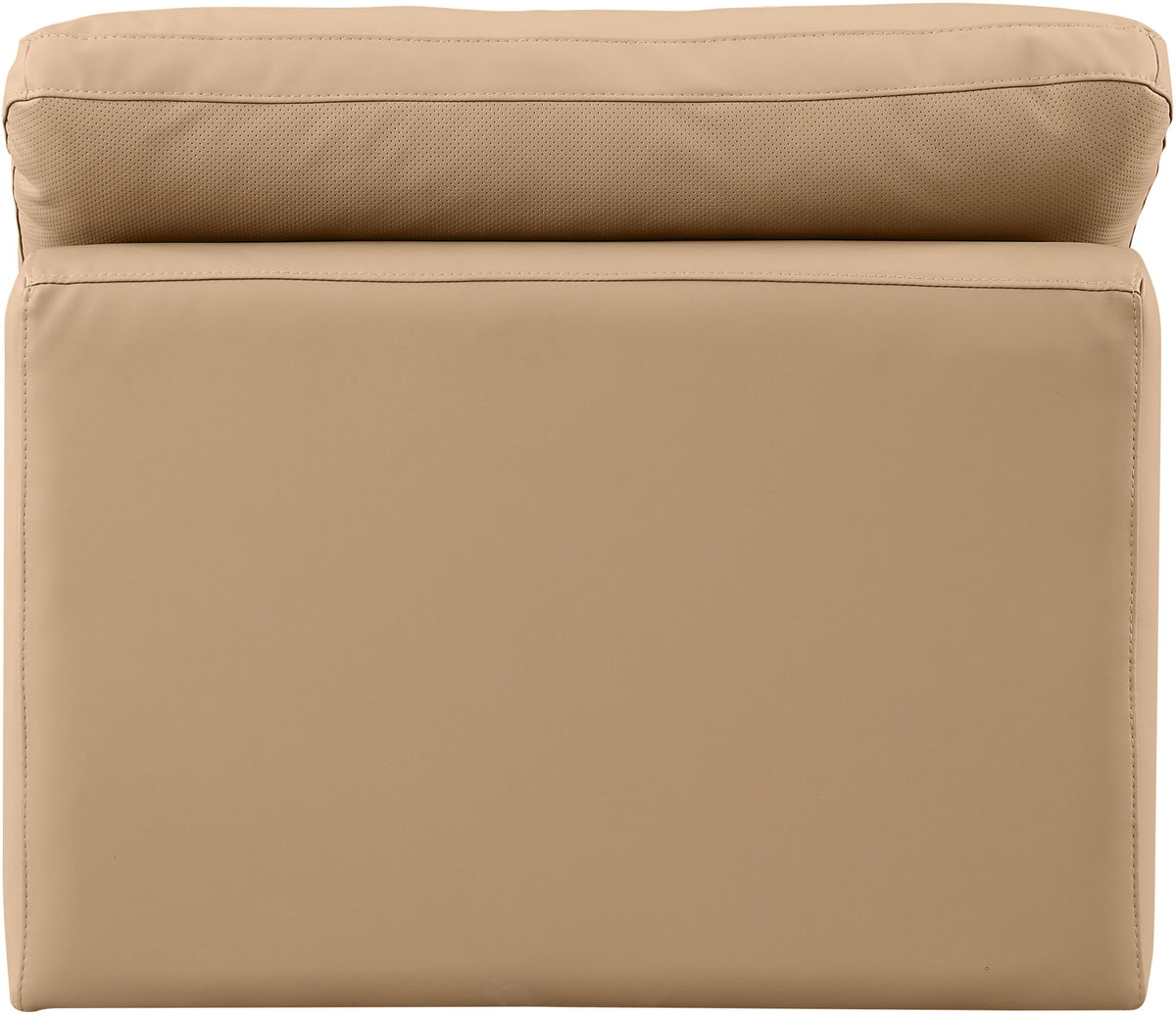 Indulge - Faux Leather Armless Chair - Tan