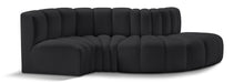 Load image into Gallery viewer, Arc - Faux Leather 4 Piece L-Shaped Modular Sofa
