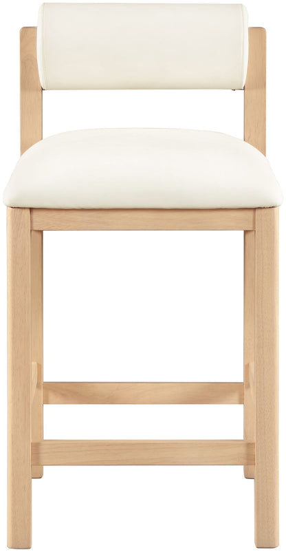 Roundhill - Faux Leather Counter Stool - Natural Frame