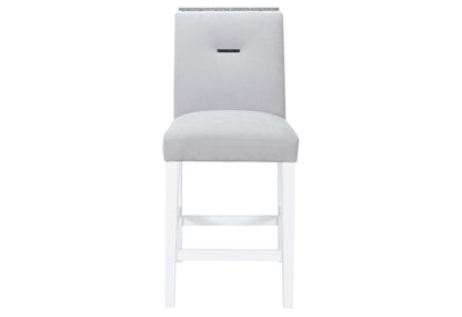 Monaco - 9 Piece Dining Room Set (Square Bar Table And 8 Bar Stools) - White