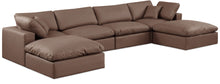 Load image into Gallery viewer, Comfy - 6 Piece Faux Leather Modular Double Chaise Sectional
