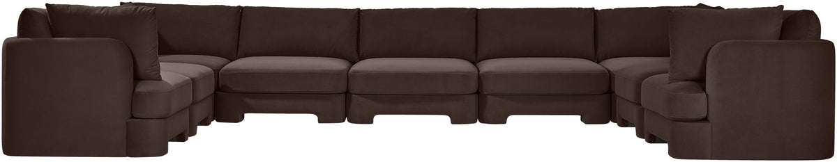 Hammond - Velvet Performance Fabric Upholstered 9 Piece Sectional