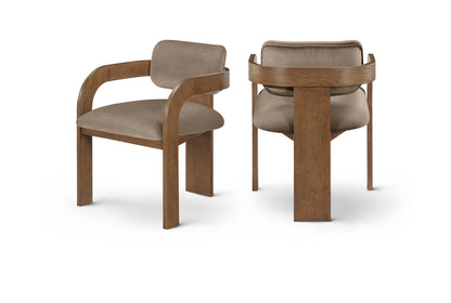 Cedra - Velvet Performance Fabric Upholstered Dining Chair (Set of 2) - Brown Frame