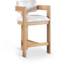 Load image into Gallery viewer, Sacha - Linen Stool With Natural Base
