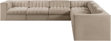 Load image into Gallery viewer, Rummi - Symmetrical Velvet Performance Fabric Upholstered 7 Piece Modular Sectional (With 3 Corner Chairs)
