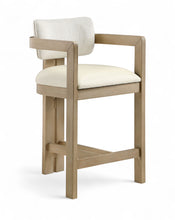 Load image into Gallery viewer, Ravina - Upholstered Counter Stool With Stained Natural Base
