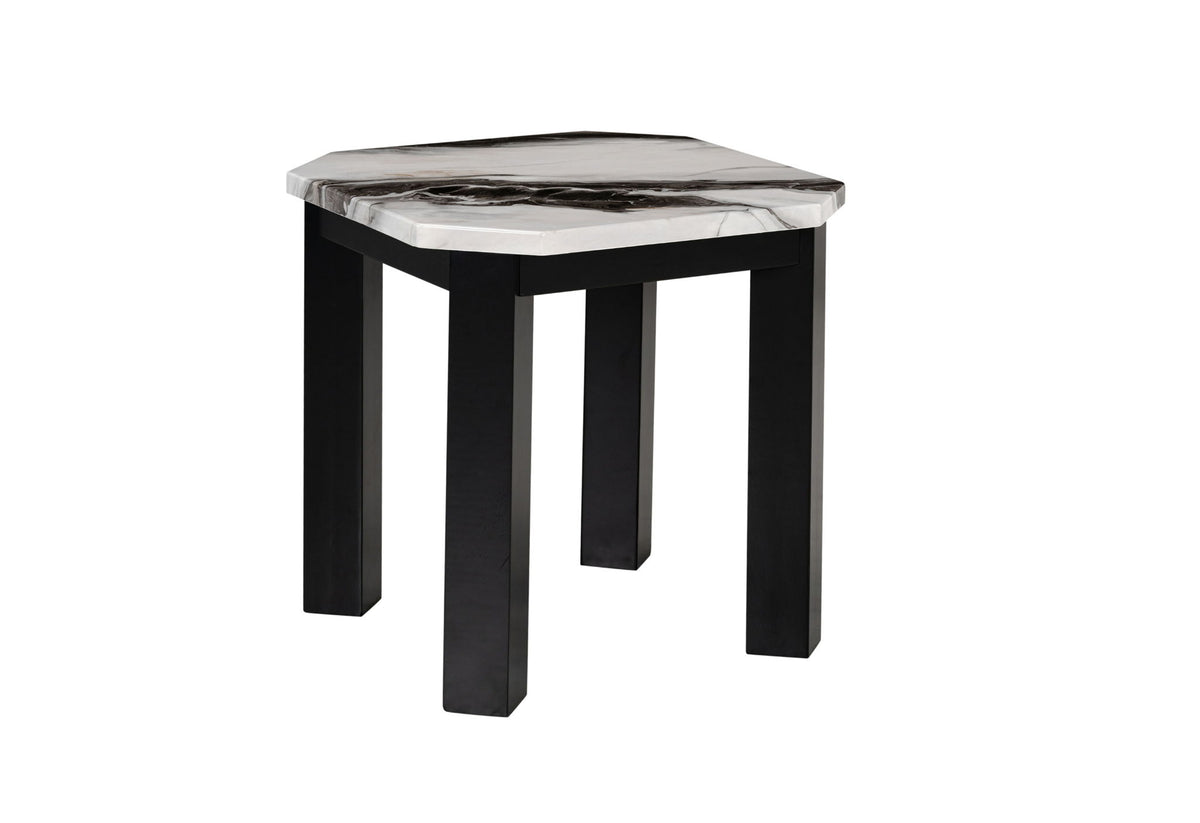 T06 - Coffee Table With End Table - Black / White
