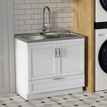 Load image into Gallery viewer, Reed - Deluxe Laundry Cabinet With Pull-Out Faucet And Stainless Steel Sink
