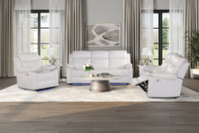 Load image into Gallery viewer, U6026 - Console Reclining Loveseat With LED And Speaker - White
