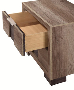 Crown Mark Furniture Rangley 2 Drawer Nightstand in Brown