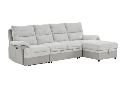 U3822 - Right Facing Chaise With Storage - Light Gray