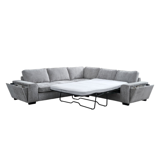 Dayne - 3 Piece Sleeper Sectional - Gray