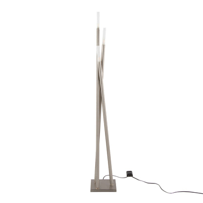 Icicle - Contemporary Floor Lamp - Brushed Nickel