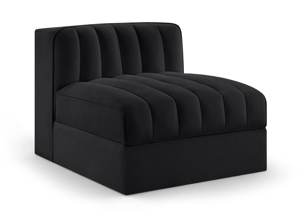 Rummi - Velvet Performance Fabric Upholstered Modular Armless Chair
