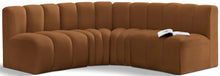 Load image into Gallery viewer, Arc - Velvet 4 Piece Corner Modular Sofa - Saddle

