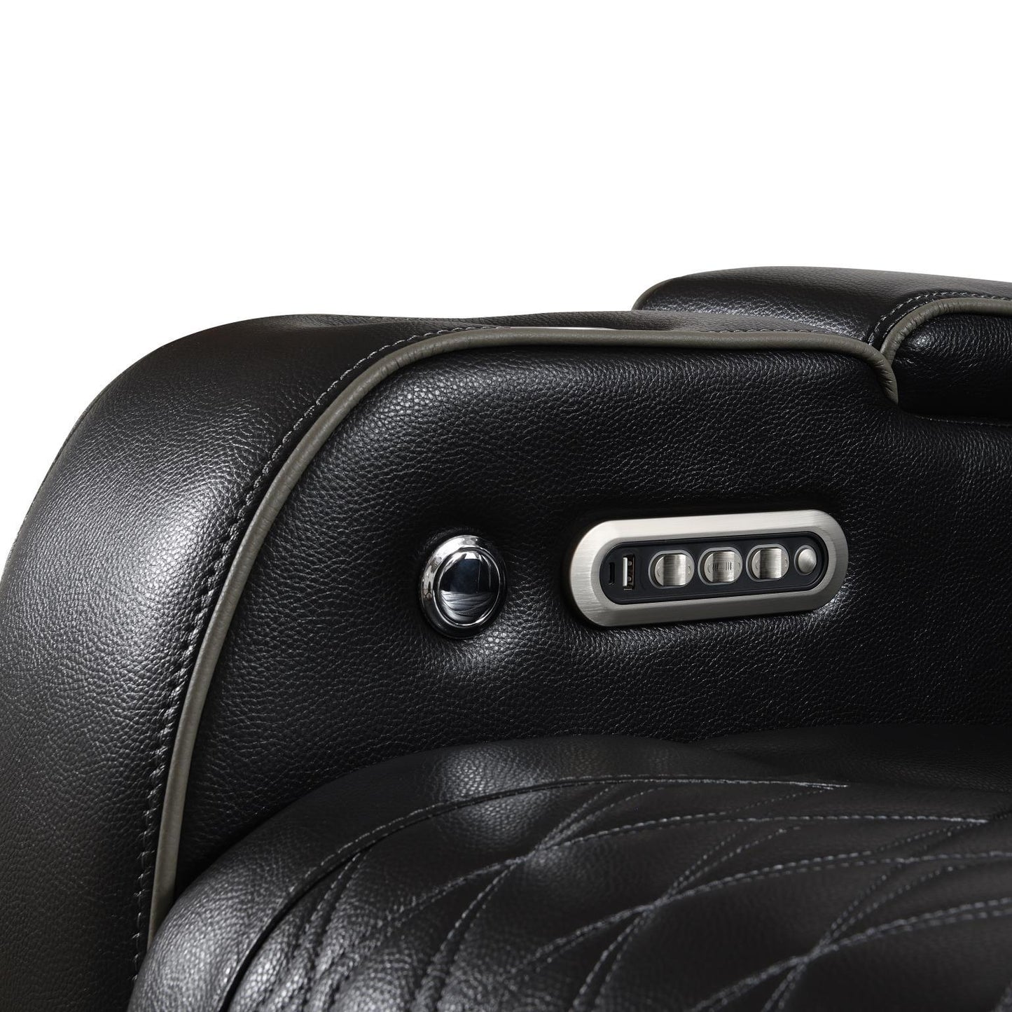 U70 - Power Reclining Sofa With Power Headrest, Reading Light, Massage, Heat, Ambient Lighting - Black