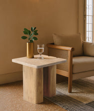 Load image into Gallery viewer, Ravenna - Genuine Fabric Travertine And Oak Wood Table
