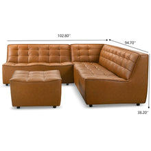 Load image into Gallery viewer, Selen - Corner Sectional Sofa With Ottoman - Cognac
