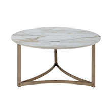Load image into Gallery viewer, Aziz - Sintered Stone Top Round Coffee Table - White
