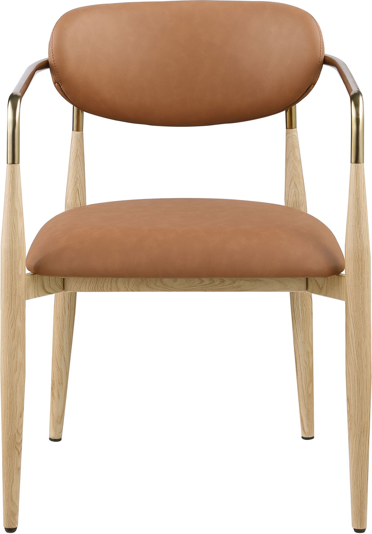 Ronda - Vegan Leather Upholstered Dining Arm Chair - Natural Legs