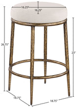 Load image into Gallery viewer, Ferro - Upholstered Backless Counter Stool With Brushed Gold Base
