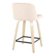 Load image into Gallery viewer, Toriano - Contemporary Modern Design Fixed Height Counter Stool With Swivel With Square Footrest (Set of 2)
