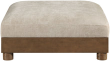 Load image into Gallery viewer, Turin - Chenille Fabric Upholstered Modular Ottoman - Taupe / Brown Walnut
