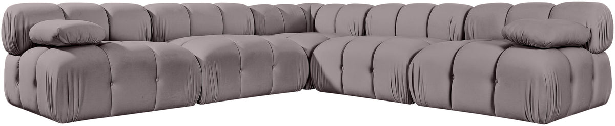 Orin - Velvet Fabric 5 Piece Modular Sectional