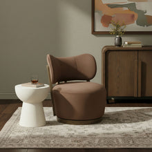 Load image into Gallery viewer, Elara - Velvet Upholstered Swivel Accent Chair - Stained Brown
