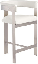 Load image into Gallery viewer, Romeo - Faux Leather Counter Stool With Silver Base (Set of 2)
