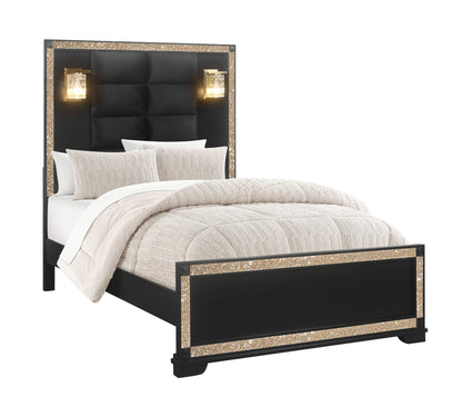 Blake - Full Bed Headboard & Footboard - Black / Gold