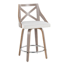 Load image into Gallery viewer, Charlotte - Farmhouse Fixed Height Counter Stool &amp; Swivel With Round Footrest (Set of 2)
