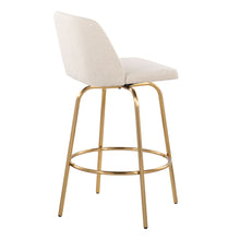 Load image into Gallery viewer, Toriano - Contemporary, Fixed Height Counter Stool With Swivel With Round Footrest (Set of 2)
