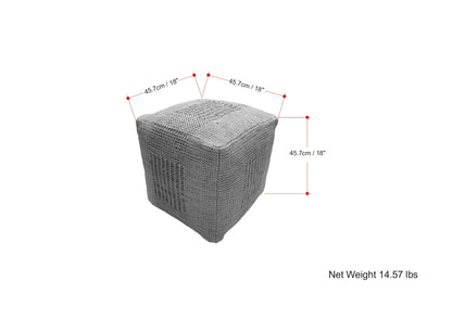 Delilah - Square Woven Pouf - Natural - Ego Home Furniture