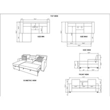 Load image into Gallery viewer, Ford - Reversible Pull Out Sofa Bed - Light Gray

