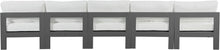 Load image into Gallery viewer, Nizuc - Outdoor Patio 5 Seat Modular Armless Sofa With Gray Frame
